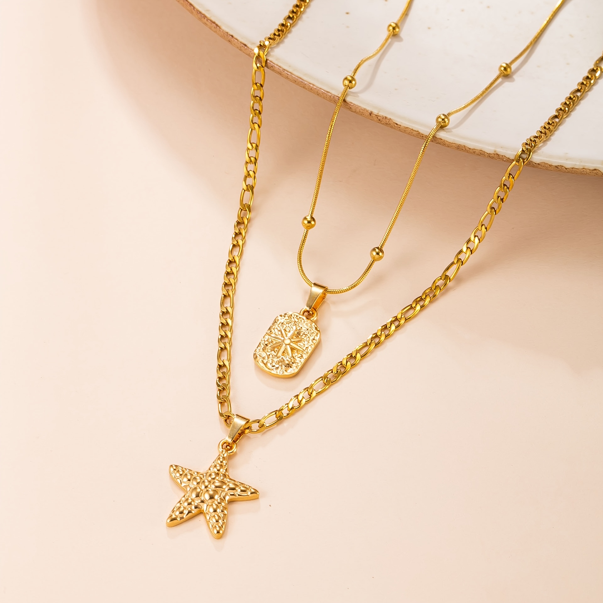 2pcs Women's 18K Golden Plated Starfish Jewelry Set — Gift for Her
